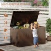 120 Gallon Outdoor Resin Deck Box, Waterproof & Lockable Storage Container, Large Patio Storage Bench, Brown - 4 of 4