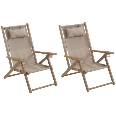 Set Of 2 Beach Chairs Outdoor Weather Resistant Wood Folding Chairs   GUEST 759278f2 D798 4eaa B25d 27b138c1d481