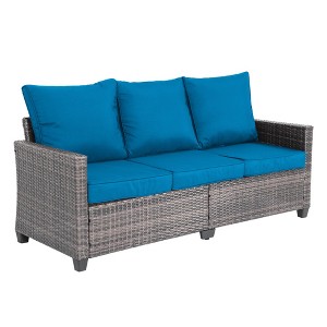 Decksplore Patio Furniture Set 3 Piece Wicker Outdoor Furniture All-Weather PE Rattan with Cushions - 1 of 4