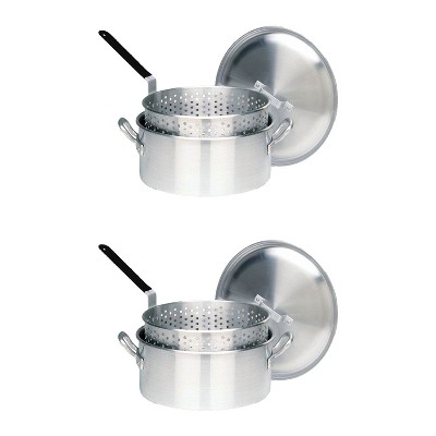 Bayou Classic Durable 14 Quart Aluminum Fry Pot and Removable Basket