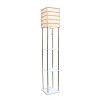 Metal/Wood Etagere Floor Lamp with Storage Shelves and Linen Shade Brushed Nickel - Lalia Home: Modern Design, UL Listed, MDF Display Shelves - image 2 of 4