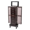 Standing Jewelry Armoire Cabinet with Mirror and Multi-Compartment Storage, Large Organizer Chest with 7 Drawers and Necklace Hooks - 3 of 4