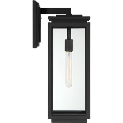 Matte Black Rectangular Prism Glass Outdoor Wall Light
