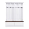 NicBex 4-in-1 Hall Tree with 6 Hooks, 2 Large Storage Cabinets, 4 Top Storage Compartments and Bench for Hallway, Living Room, Office - 3 of 4