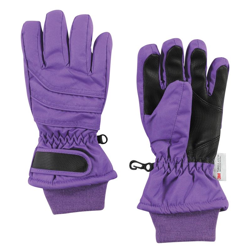Hudson Baby Unisex Snow Gloves, Purple, 1 of 4