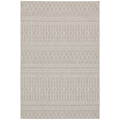 Paloma Primitive Geometric Patio Rug Gray/Ivory - Captiv8e Designs