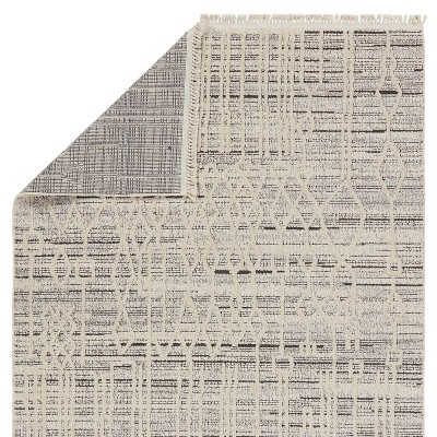 Caiya Modern Moroccan Cream & Gray Trellis Synthetic Rug