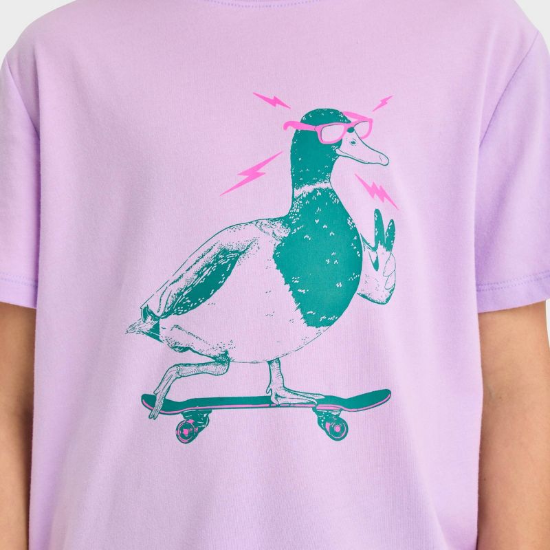 Boys' Short Sleeve Duck on a Skateboard Graphic T-Shirt - Cat & Jack™ Purple, 3 of 5