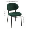 Boucle Dining Chairs Set of 2,Modern Curved Back Upholstered Accent Chairs with Black Metal Legs for Dining Room-Baofuwish - 4 of 4