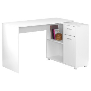 Monarch Specialties Computer Desk Home Office Corner Storage Drawers 46InchL L Shape Work Laptop Laminate White Contemporary Modern - 1 of 4