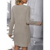 Coolmee Womens Ribbed Knit Sweater Mini Dress Long Sleeve Casual Fall Winter Short Dresses - 4 of 4