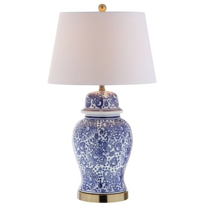 29.5" Ceramic Ellis Table Lamp (Includes LED Light Bulb) Blue - JONATHAN Y