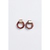 Slickblue Gold & Brown Heptahedron Dangle Earrings, 1" Polished Shape, Trendy Boho Jewelry, Stud Closure - 2 of 2