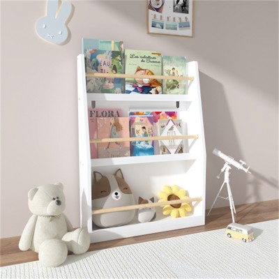 YONWAY 3 Tier Kids Book Shelf,Kids Book Rack, Helps Keep Bedrooms, Playrooms, and Classrooms Organized,White