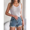 Womens Hollow Out V Neck Sweater Vests Loose Pullover Solid Color Summer Knit Tank Tops - 2 of 4
