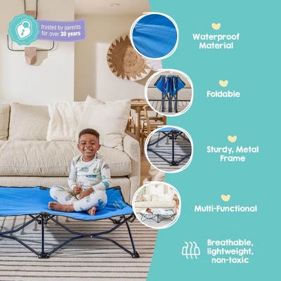 Regalo Blue Portable Toddler Travel Cot with Fitted Sheet
