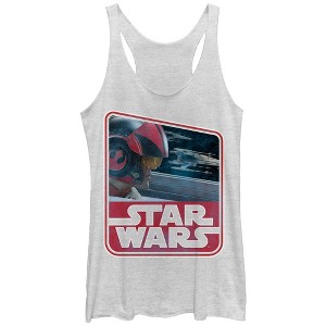 Women's Star Wars The Force Awakens Retro Poe Dameron Racerback Tank Top - 1 of 3