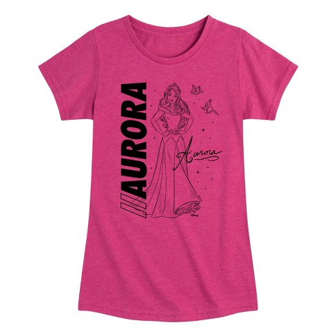 Girls' - Disney Princess - Aurora Sleeping Beauty With Birds Fitted Short Sleeve Graphic T-Shirt - image 1 of 4