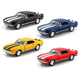 KiNSMART 1967 Chevy Camaro Z28 Classic Set Of 4 w/Race Strips 5" 1:37 Scale Die Cast Metal Model American Muscle Car - 1 of 4