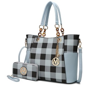 MKF Collection Bonita Checker Tote & Wallet Set - Stylish Vegan Leather Bag by Mia K - 1 of 4