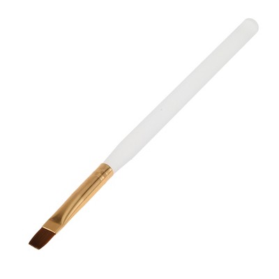 Unique Bargains Large Flat Mouth Nail Painting Brushes for Home DIY Gold Tone Clear White 1 Pc