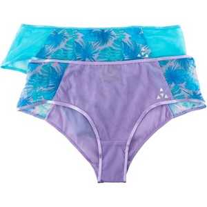 Balanced Tech Women's Printed Mesh Hipster Panty 2 Pack - Hibiscus - Medium - 1 of 4