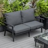Leisuremod Walbrooke Modern Polyester Loveseat with Black Aluminum Frame and Removable Cushions - 2 of 4
