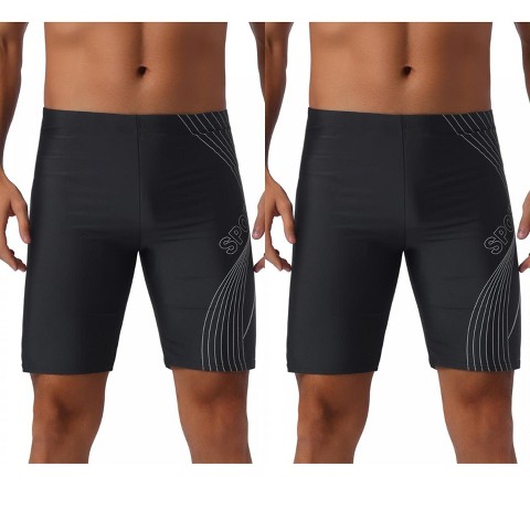 Мужские шорты INSPIRE CHIC Summer Solid Color Surfing Water Sports Swim Shorts 2 Packs 1 Black Gray 1 Black Red 34, цвет: Чёрный