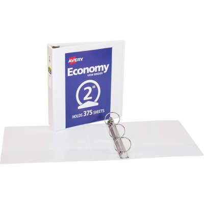 Avery Economy View Binder 8-1/2"x11" 2" Cap White 05780