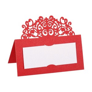 Unique Bargains Hollow Lace Cut Design Foldable Blank Party Greeting Cards 50 Pcs - 1 of 4