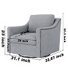 TOAOTBNBO Curved Recliner Accent Chair with 360° Swivel Base, Club Armchair with Soft Armrests Upholstered Mid-Century Bedroom Chair - 3 of 4