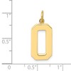 Black Bow Jewelry 14k Yellow Gold, Athletic Collection, Large Polished Number 0 Pendant - 4 of 4