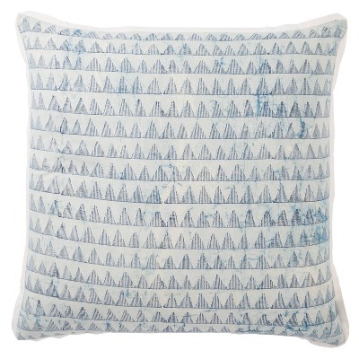 22"x22" Oversized Yonah Handmade Poly Filled Square Throw Pillow White/Blue - Jaipur Living