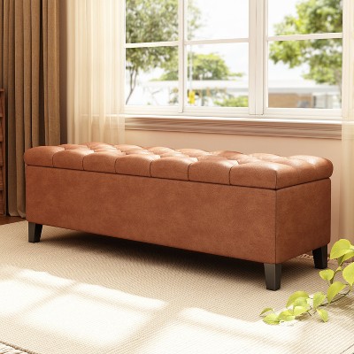 Sapphtopaz Modern Ottoman with Storage Upholstered Storage Bench with Tufted Stitching Bedroom End of Bed Bench for Living Room,Entryway