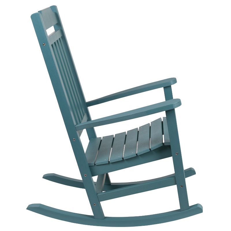Merrick Lane Poly Resin Indoor/Outdoor Rocking Chair with Side Table, 5 of 21