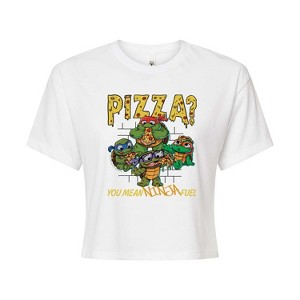 Women's - Teenage Mutant Ninja Turtles Mutant Mayhem - Pizza You Mean Ninja Fuel Cropped Graphic T-Shirt - 1 of 4