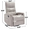 Heat Massage Manual Recliner Chair with Rocker and Swivel in Fabric for Living Room - 4 of 4
