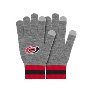 NHL Carolina Hurricanes Gray Big Logo Glove: Knit Acrylic, Ribbed Cuffs, Adult Size - 1 of 4
