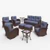 LayinSun Outdoor Patio Furniture Set, Brown Rattan Wicker Sectional Swivel Rocker Chairs Sets - 2 of 4