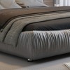 Whisen Queen Size Luxury Upholstered Platform Bed & Solid Wood Bed Frame with Oversized Padded Backrest - 4 of 4