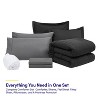 8 Piece Quilted Solid Stripe Comforter, Sheet Set and Mattress Protector Bedding Bundle by Sweet Home Collection® - 3 of 4