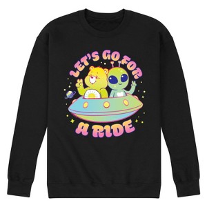 Men's - Care Bears - Sunshine Alien UFO Let's Go For A Ride Graphic Fleece Sweatshirt - 1 of 4