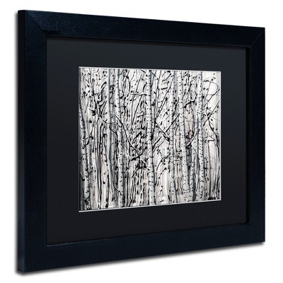 Trademark Fine Art -Roderick Stevens 'Winter Aspens' Matted Framed Art