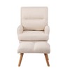 Dexmalle Beige Mid Century Comfy Sofa Chair with Ottoman - 4 of 4
