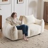 Angel Sar Oversized Bean Bag Loveseat for Adults, Fluffy Rabbit Fabric Lounge Chair with Pillows for Living Room & Bedroom, White - 4 of 4