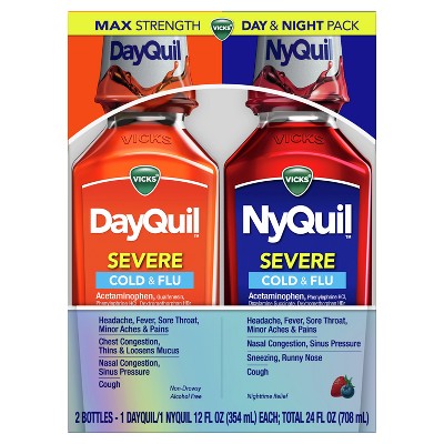 Vicks DayQuil & NyQuil Severe Cold & Flu Medicine Liquid - 24 fl oz