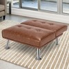 Costway Single Sofa Convertible Folding Recliner Lounge Chair w/Metal Legs Brown\Black - 4 of 4