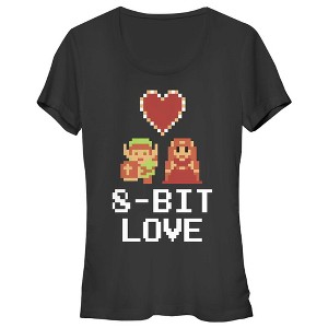 Juniors Womens Nintendo Legend of Zelda 8-Bit Love T-Shirt - 1 of 3