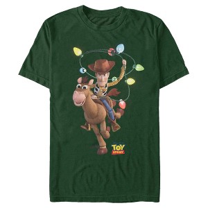 Men's Toy Story Christmas Light Woody Lasso T-Shirt - 1 of 4