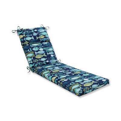 Hooked Lagoon Chaise Lounge Outdoor Cushion Blue - Pillow Perfect